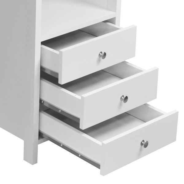 Techni Mobili Contemporary Desk with 3 Storage Drawers, White - Image 10