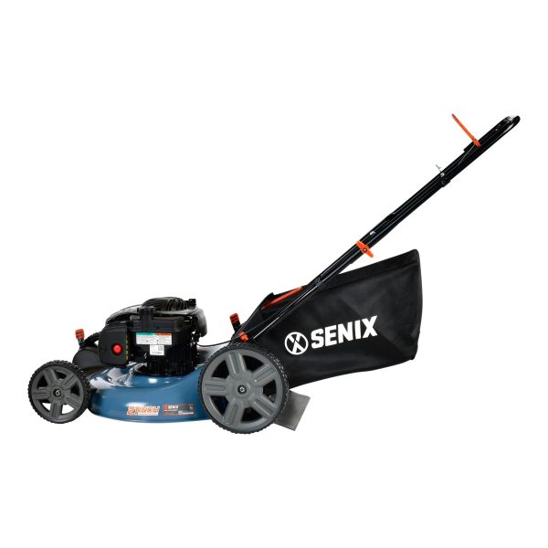 SENIX 21-Inch Push Lawnmower, 140 cc 4-Cycle Briggs & Stratton Engine, 3-in-1 Mower, Prime & Pull, 6-Position Height Adjustment with 11-Inch Rear Wheels, LSPG-M7 - Image 5