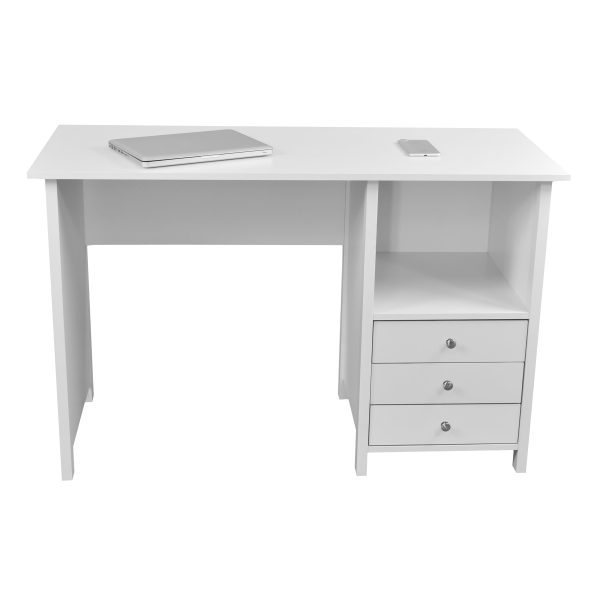 Techni Mobili Contemporary Desk with 3 Storage Drawers, White - Image 9