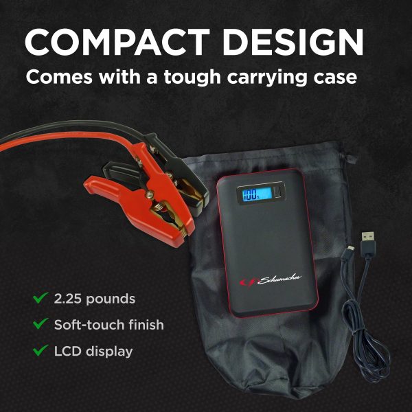 Schumacher Electric Rechargeable Lithium Jump Starter and Power Pack with USB and 12V DC Charging Ports, 600 Amp - Image 6