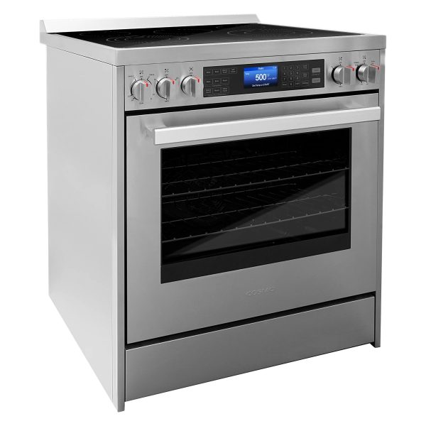 Cosmo 4 Piece Kitchen Appliance Packages with 30" Freestanding Electric Range 30" Wall Mount Hood 24" Built-in Integrated Dishwasher & French Door Refrigerator Kitchen Appliance Bundles - Image 5