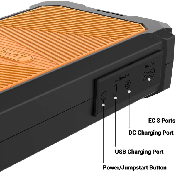 SuperCap 2 Portable Car Jump Starter, 12V Super Capacitor Jump Starter (Up to 7.0L Gas, 4.0L Diesel Engine), Super Safe Battery-Less Jump Starter with Carrying Case and Quick Charge, Orange - Image 4
