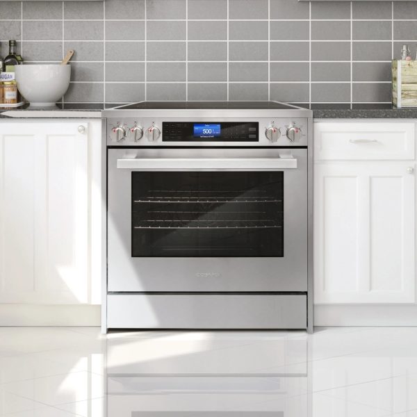 Cosmo 4 Piece Kitchen Appliance Packages with 30" Freestanding Electric Range 30" Wall Mount Hood 24" Built-in Integrated Dishwasher & French Door Refrigerator Kitchen Appliance Bundles - Image 15