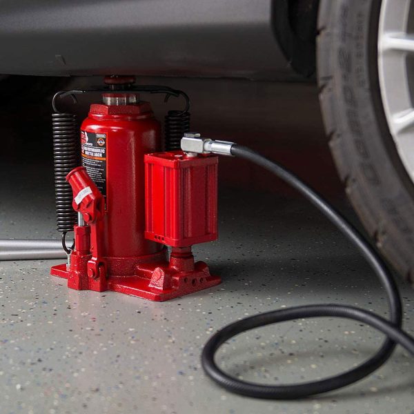 Torin Jacks 20 Ton Pneumatic Air Hydraulic Bottle Jack with Manual Hand Pump, Red，TA92006 - Image 5