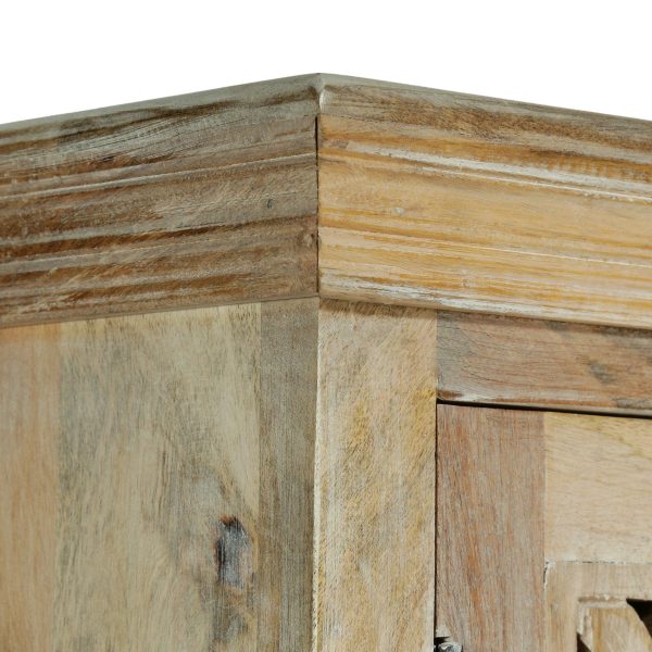 Scaggs Boho Handcrafted Mango Wood 3 Drawer Sideboard, Antique White - Image 3