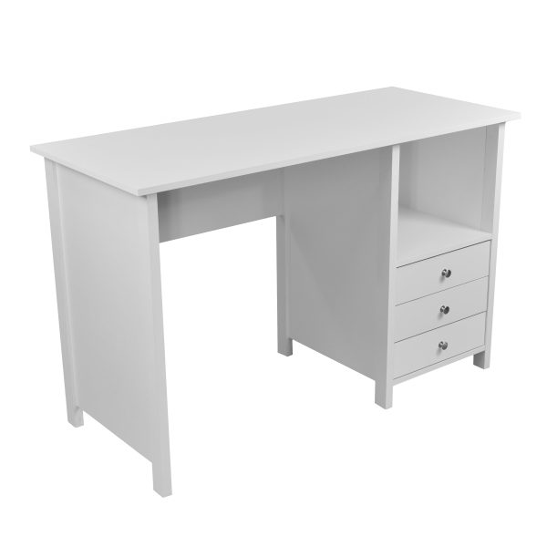 Techni Mobili Contemporary Desk with 3 Storage Drawers, White - Image 11