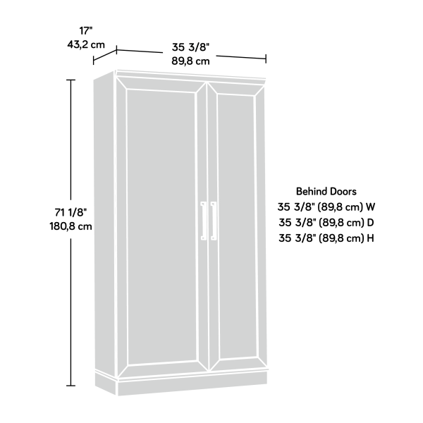 Sauder HomePlus 71" Tall 2-Door Multiple Shelf Wood Storage Cabinet， Sienna Oak Finish - Image 5