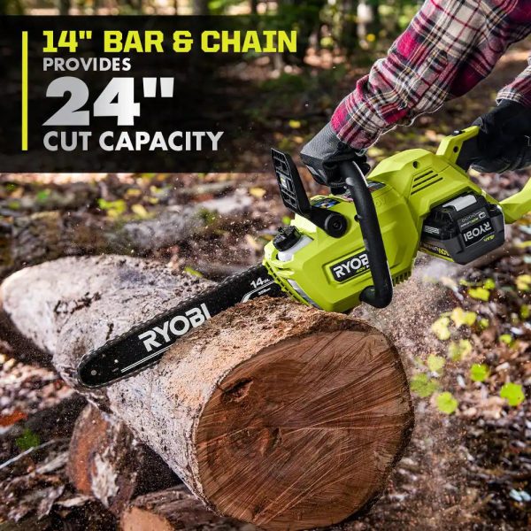 RYOBI RY405010BTL 40V HP Brushless 14 in. Cordless Battery Chainsaw (Tool Only) - Image 5