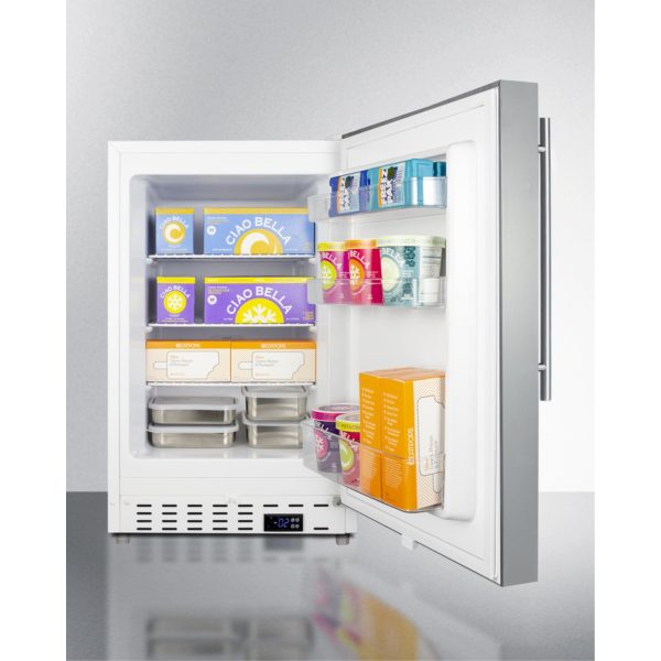 Summit Appliance ALFZ36CSSHV 32 x 19.88 x 22.5 in. ADA Compliant Built-In Freestanding Manual Defrost All-Freezer, Stainless Steel - Image 4