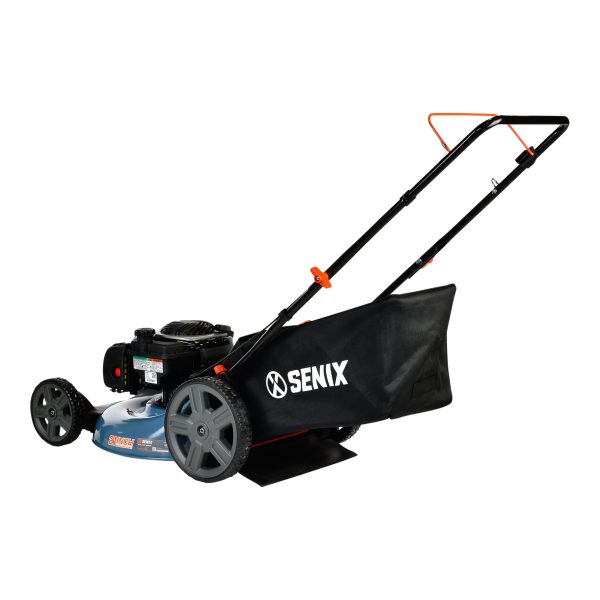 SENIX 21-Inch Push Lawnmower, 140 cc 4-Cycle Briggs & Stratton Engine, 3-in-1 Mower, Prime & Pull, 6-Position Height Adjustment with 11-Inch Rear Wheels, LSPG-M7 - Image 7