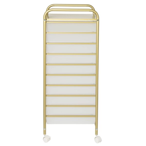 Honey Can Do 10-Drawer Gold Rolling Storage Cart - Image 6