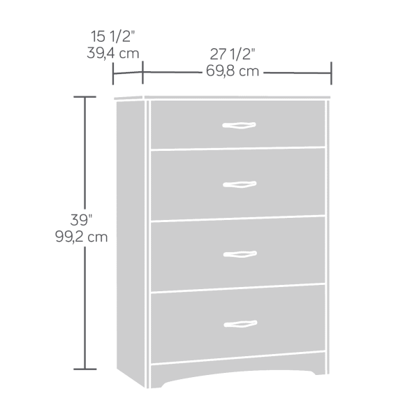 Sauder Beginnings 4-Drawer Dresser， Highland Oak Finish - Image 4