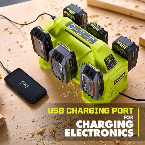 RYOBI PCG006 ONE+ 18V 6-Port Fast Charger - Image 6
