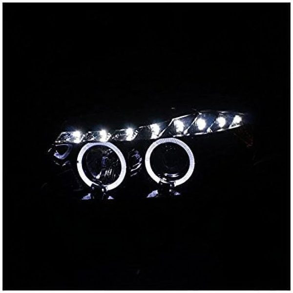 Spec-D Tuning 2LHP-E9005G-8-TM BMW E90 3-Series 4Dr R8 Led Strip Drl Projector Headlights Glossy Black - Image 3