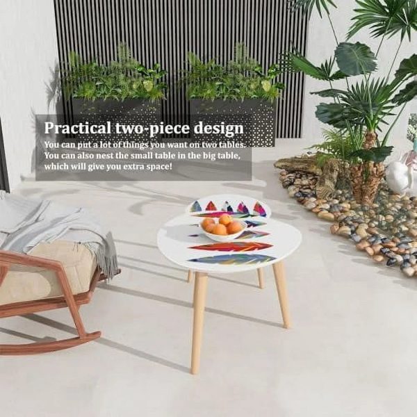TJXFVNB Small Coffee Nesting Seamless Border Small Bright Colorful Flowers Leaves Triangle End Center Modern Room Bedroom Balcony - Image 5