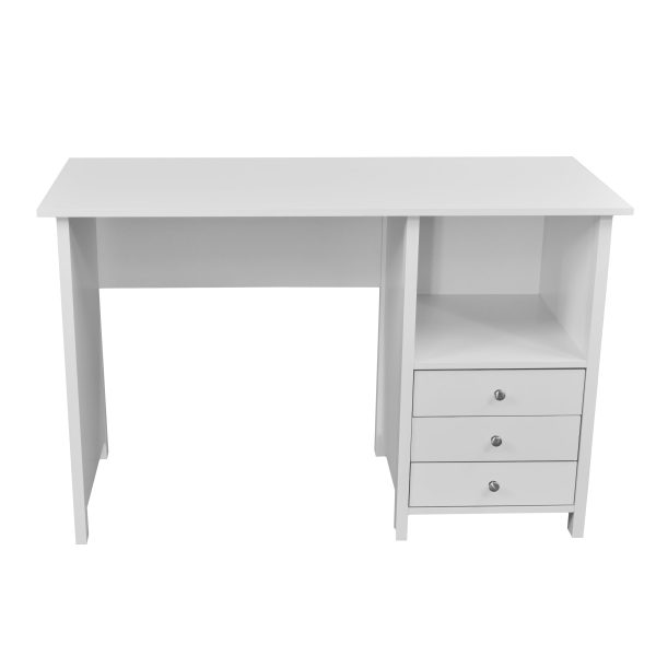 Techni Mobili Contemporary Desk with 3 Storage Drawers, White - Image 3
