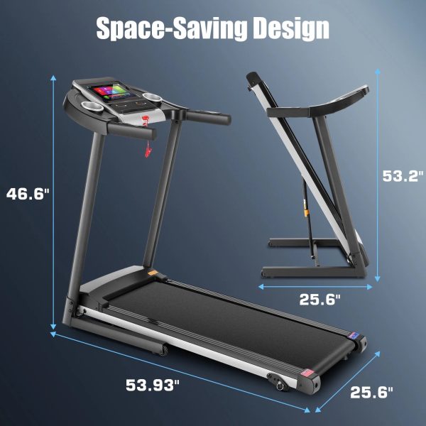 Simpfree Treadmill with 10" HD TV Movie Touchscreen and 3D Virtual Sports Scene, 0.5-9.0 mph/h & 3.25HP Electric Treadmill with Incline for Home（Black） - Image 8