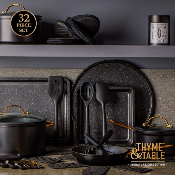 Thyme & Table 32-Piece Cookware & Bakeware Non-Stick Set, Black - Image 5