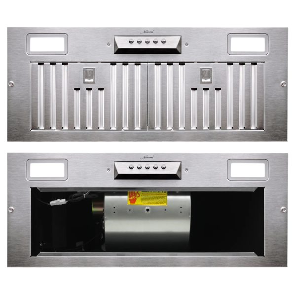 Range Hood Insert 30 Inch, 600 CFM Built-in Kitchen Hood with 3 Speeds, Ultra-Quiet Stainless Steel Ducted Vent Hood Insert with LED Lights and Dishwasher Safe Filters, Warm White - Image 2