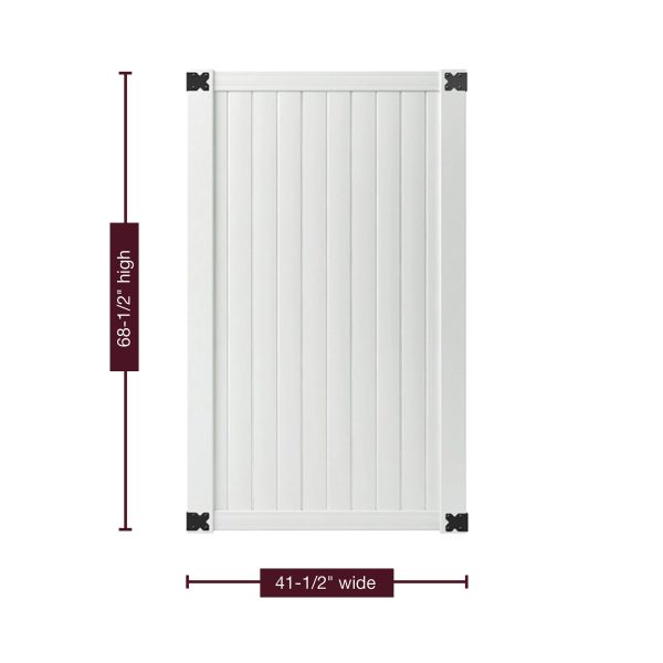 Somerset 6 ft. x 42 in. White Vinyl Privacy Fence Gate - Image 8