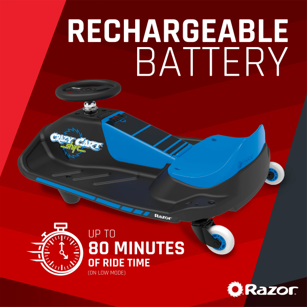 Razor Crazy Cart Shift - Blue, Electric Drifting Go Kart for Kids - 12V Powered Ride-On, Unisex - Image 5