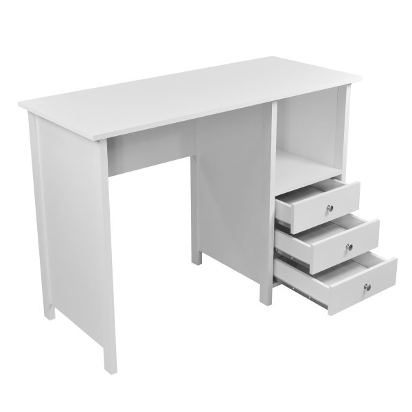 Techni Mobili Contemporary Desk with 3 Storage Drawers, White - Image 4