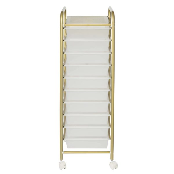 Honey Can Do 10-Drawer Gold Rolling Storage Cart - Image 5