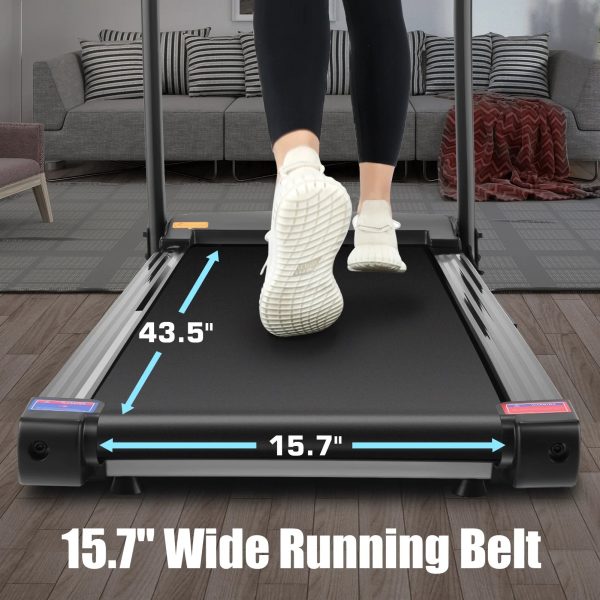 Simpfree Treadmill with 10" HD TV Movie Touchscreen and 3D Virtual Sports Scene, 0.5-9.0 mph/h & 3.25HP Electric Treadmill with Incline for Home（Black） - Image 7