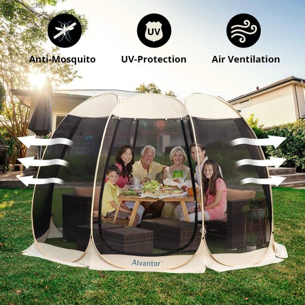Screen Room House 10x10 Outdoor Family Camping Tent Pop Up Sun Shade Canopy Dining Gazebo by Alvantor - Image 2