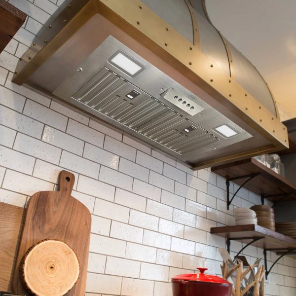 Range Hood Insert 30 Inch, 600 CFM Built-in Kitchen Hood with 3 Speeds, Ultra-Quiet Stainless Steel Ducted Vent Hood Insert with LED Lights and Dishwasher Safe Filters, Warm White - Image 3