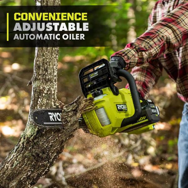 RYOBI RY405010BTL 40V HP Brushless 14 in. Cordless Battery Chainsaw (Tool Only) - Image 6