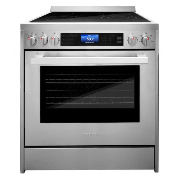 Cosmo 4 Piece Kitchen Appliance Packages with 30" Freestanding Electric Range 30" Wall Mount Hood 24" Built-in Integrated Dishwasher & French Door Refrigerator Kitchen Appliance Bundles - Image 14