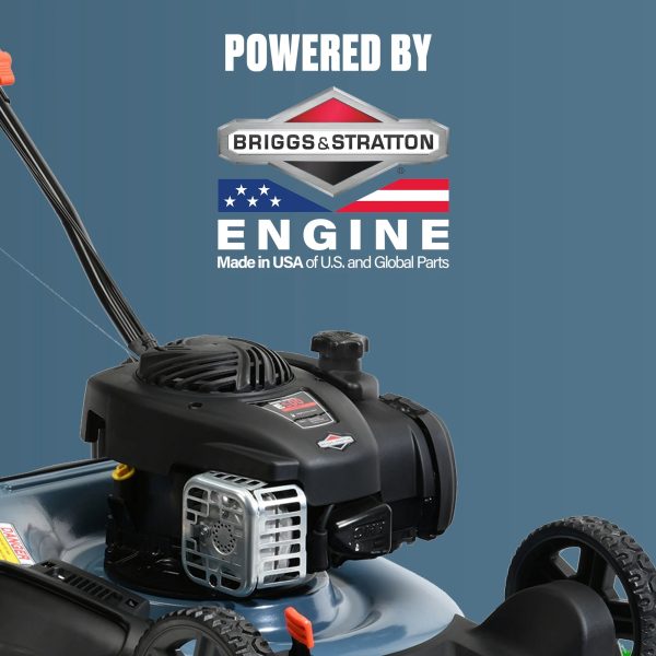 Senix Gas Push Lawn Mower, 21-Inch, 140 cc 4-Cycle Briggs & Stratton Engine, 2-in-1 Push Lawnmower, 6-Position Height Adjustment with Folding Capability, LSPG-M6 - Image 6