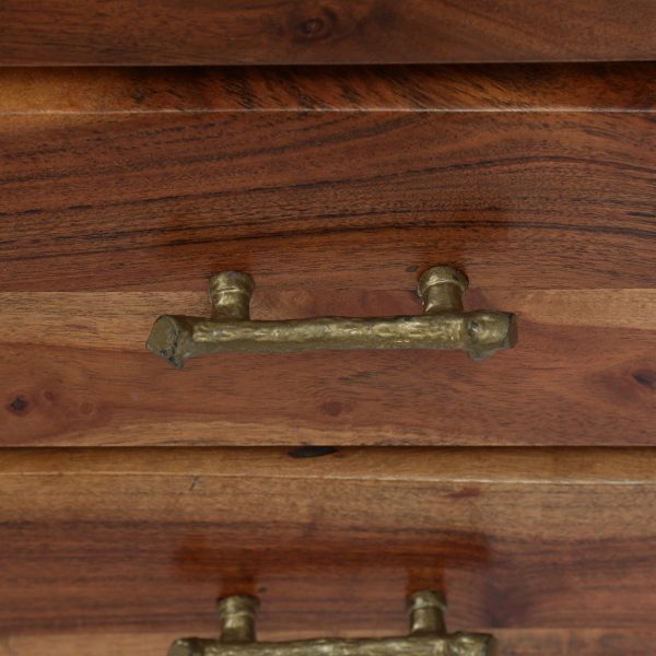 Tift Terrell Handcrafted Boho Acacia Wood 3 Drawer Nightstand, Set of 2 - Image 4