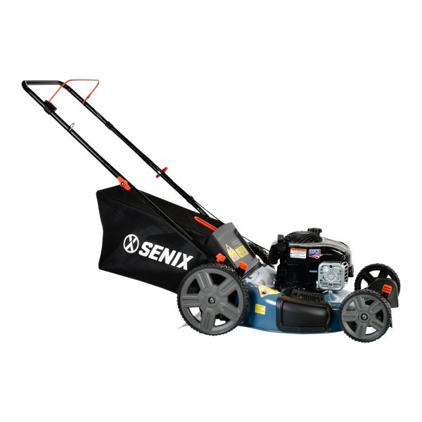 SENIX 21-Inch Push Lawnmower, 140 cc 4-Cycle Briggs & Stratton Engine, 3-in-1 Mower, Prime & Pull, 6-Position Height Adjustment with 11-Inch Rear Wheels, LSPG-M7 - Image 8