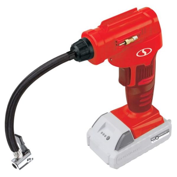 Sun Joe 24V-AJC-LTE-RED Cordless Portable Air Compressor with Nozzle Adapters, Automatic Digital Pressure Gauge, Built-in LED Light & Case | 24-Volt | 2.0-Amp (Red) - Image 6