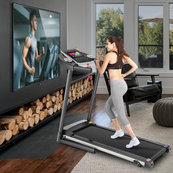 Simpfree Treadmill with 10" HD TV Movie Touchscreen and 3D Virtual Sports Scene, 0.5-9.0 mph/h & 3.25HP Electric Treadmill with Incline for Home（Black） - Image 6