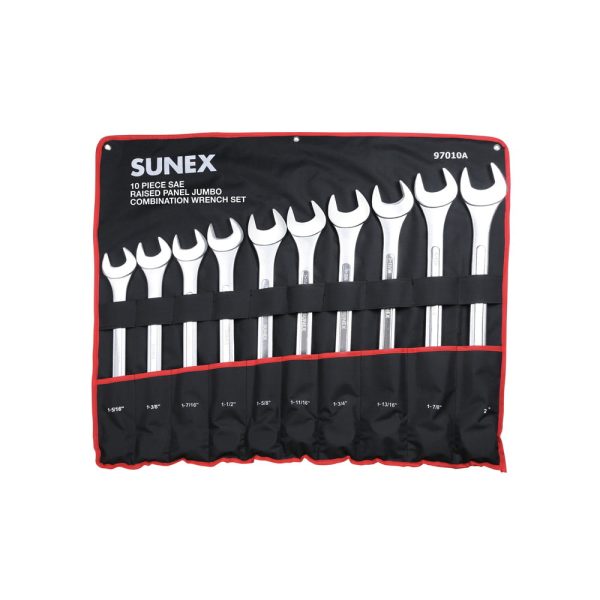 Sunex 10-PC SAE Raised Panel Jumbo Combi Wrench Set - Image 2