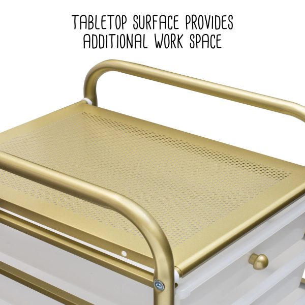 Honey Can Do 10-Drawer Gold Rolling Storage Cart - Image 3