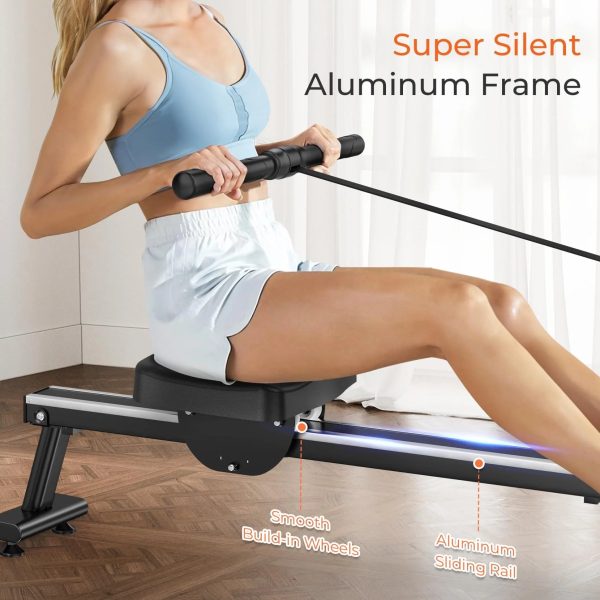 Rowing Machine, 16 Level Resistance Magnetic Rowing Machine Max 265lb Weight Capacity Row Machine Neche Resistance Magnetic with App Compatible Rower for Home Gym - Image 6