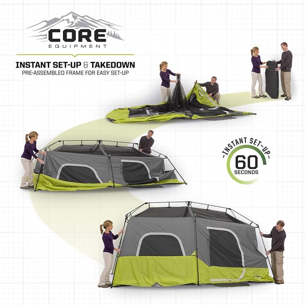 CORE Instant Cabin 14 x 9 Foot 9 Person Cabin Tent with 60 Second Assembly(Used) - Image 6