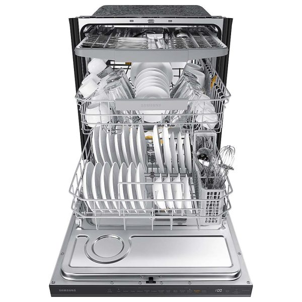 Samsung - Smart 42dBA Dishwasher with StormWash+ and Smart Dry - Black stainless steel - Image 8