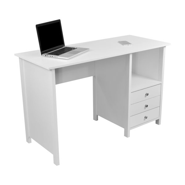 Techni Mobili Contemporary Desk with 3 Storage Drawers, White - Image 5
