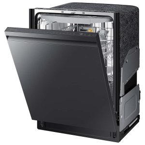 Samsung - Smart 44dBA Dishwasher with StormWash+ - Black stainless steel