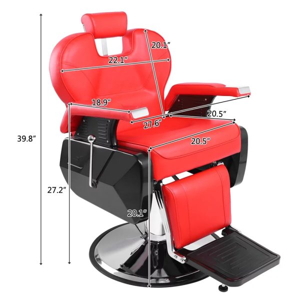 OmySalon Reclining Hydraulic Barber Chair for Hair Stylist, Professional Salon Chair Heavy Duty with Adjustable Headrest, All Purpose Styling Hairdressing Equipment - Image 9
