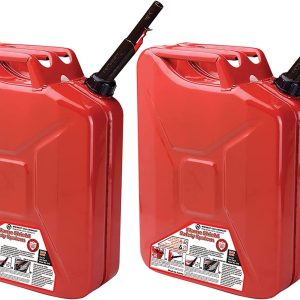 Midwest Can 5-Gal Metal Gas Can w/ Spout 2 Pack