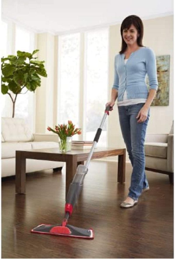 Rubbermaid Reveal Spray Microfiber Floor Cleaning Kit for Laminate and Hardwood Floors， Spray Mop with Reusable Washable Pads， Commercial - Image 4