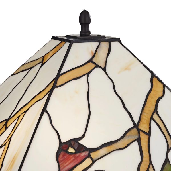 Robert Louis Tiffany Cherry Rustic Table Lamp 26" High Dark Bronze Cherry Blossom Stained Art Glass Shade for Bedroom Living Room Bedside Nightstand - Image 3