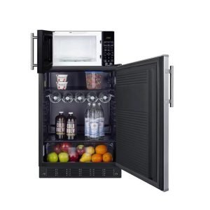 Summit MRF708BLSSA Microwave & Refrigerator Combination with Allocator