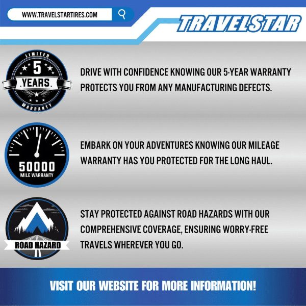 Travelstar UN106 All Season 175/75R14 86T Passenger Tire 175/75/14,White Wall 14mm(Tire Only) - Image 3